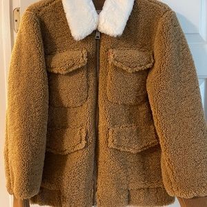 Womens Levi’s chestnut Sherpa bomber jacket